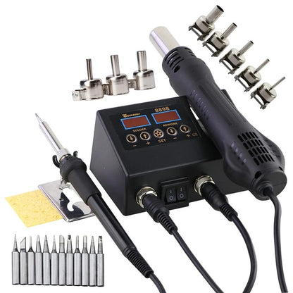 Electric Soldering Iron And Hot Air Gun 2 In 1 Station With Digital Display For Welding And Repair 7