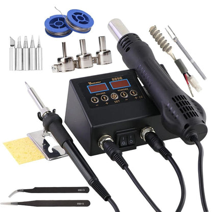 Electric Soldering Iron And Hot Air Gun 2 In 1 Station With Digital Display For Welding And Repair 8