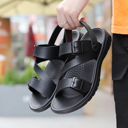 Mens Outdoor NonSlip Summer Sandals With Breathable PU Leather Design 4