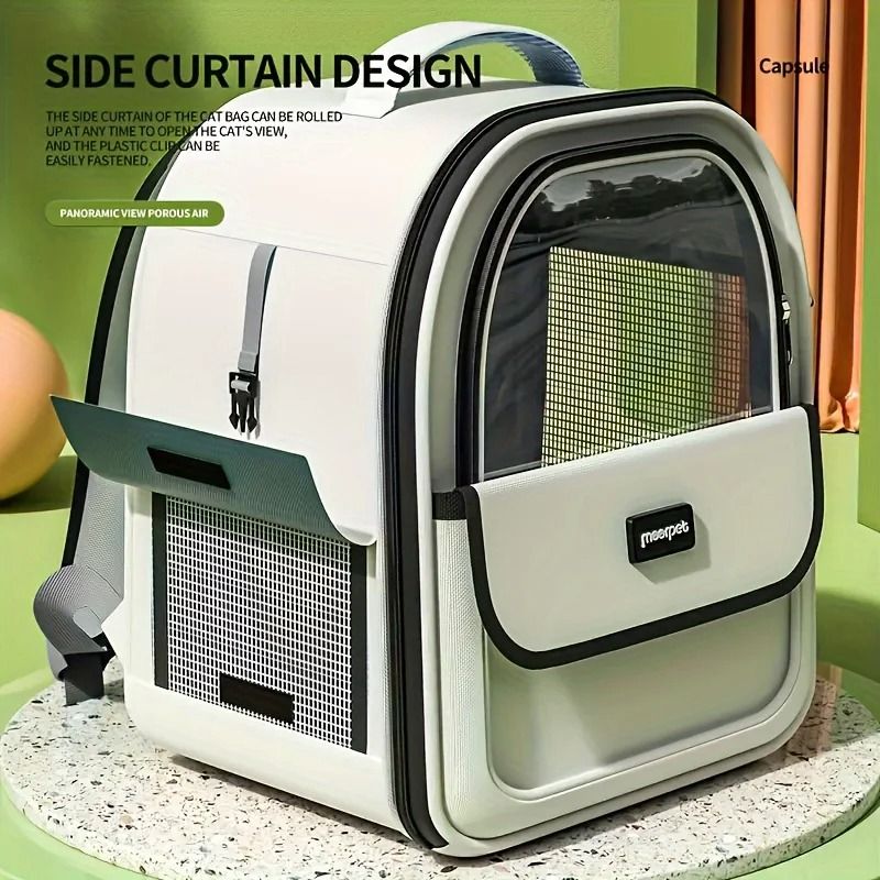 Transparent Capsule Pet Backpack for Cats and Small Dogs