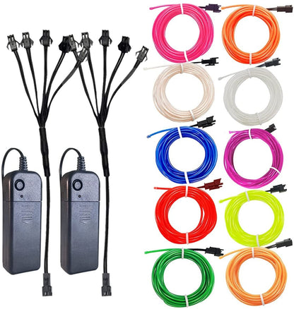 LED Glow Wire Neon Cable BatteryPowered Light Strip For Christmas DIY Projects Costumes Dance  Part 1