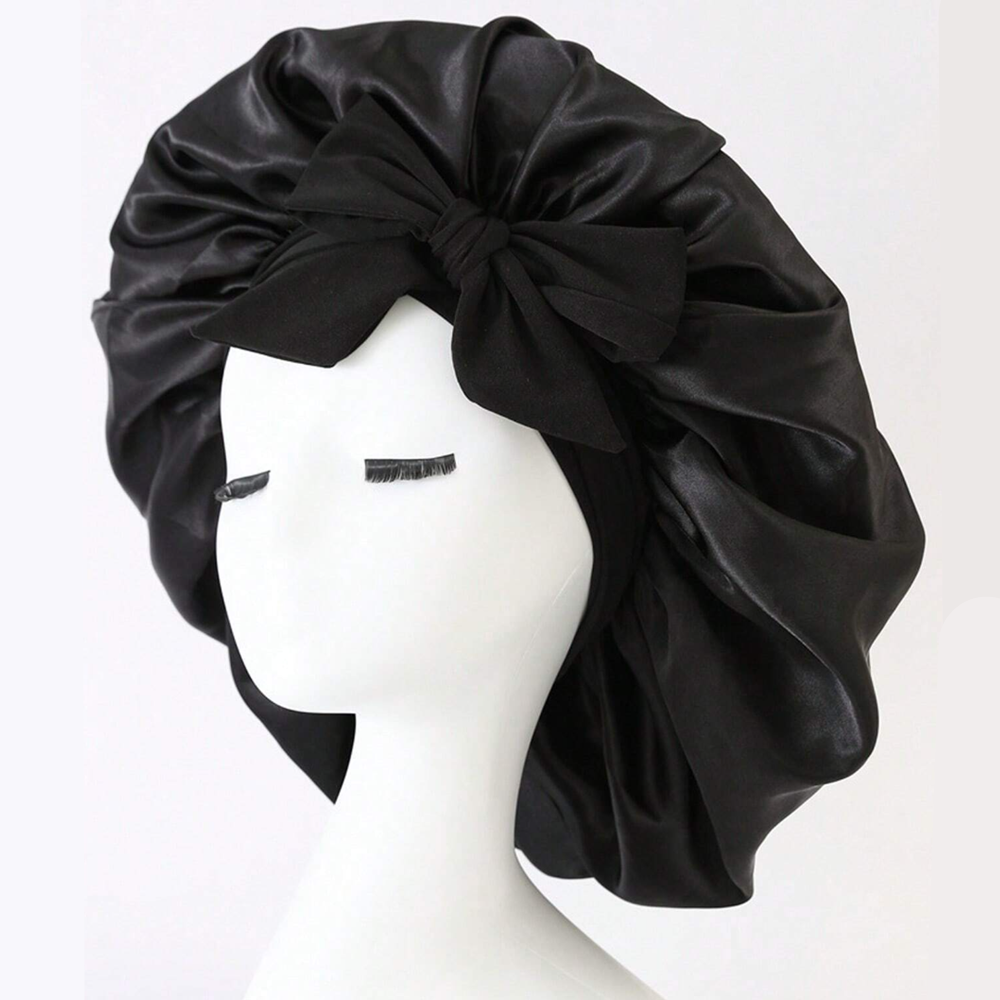 Satin Bonnet & Silk Sleep Set – Adjustable Bonnet for Sleeping with Tie Band, Hair Bonnet for Women & Men, Includes Eye