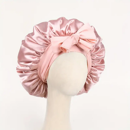 Satin Bonnet & Silk Sleep Set – Adjustable Bonnet for Sleeping with Tie Band, Hair Bonnet for Women & Men, Includes Eye