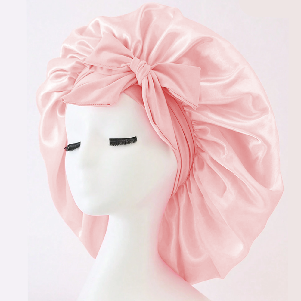 Satin Bonnet & Silk Sleep Set – Adjustable Bonnet for Sleeping with Tie Band, Hair Bonnet for Women & Men, Includes Eye
