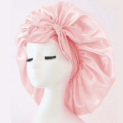 Satin Bonnet & Silk Sleep Set – Adjustable Bonnet for Sleeping with Tie Band, Hair Bonnet for Women & Men, Includes Eye