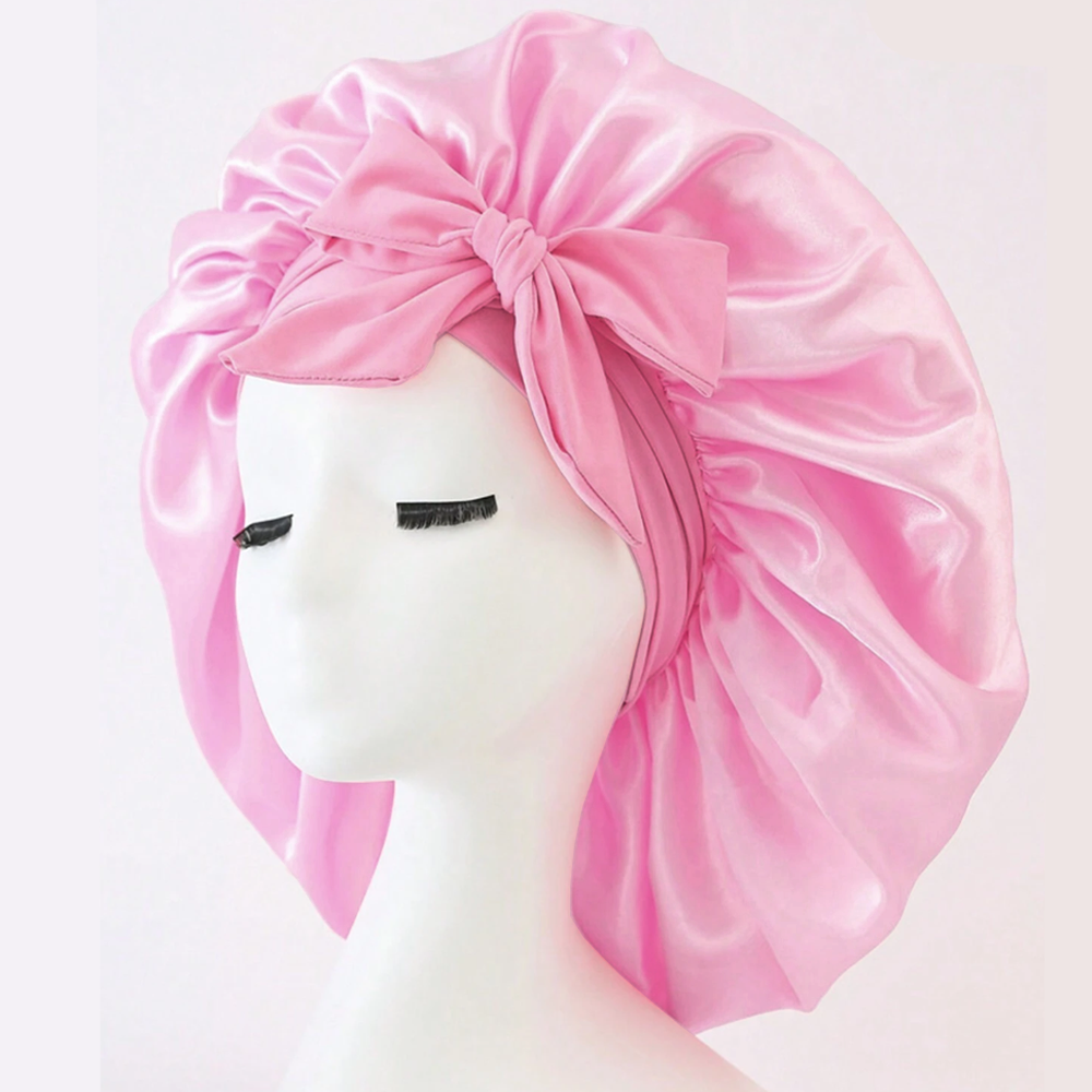 Satin Bonnet & Silk Sleep Set – Adjustable Bonnet for Sleeping with Tie Band, Hair Bonnet for Women & Men, Includes Eye