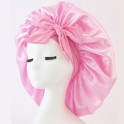 Satin Bonnet & Silk Sleep Set – Adjustable Bonnet for Sleeping with Tie Band, Hair Bonnet for Women & Men, Includes Eye