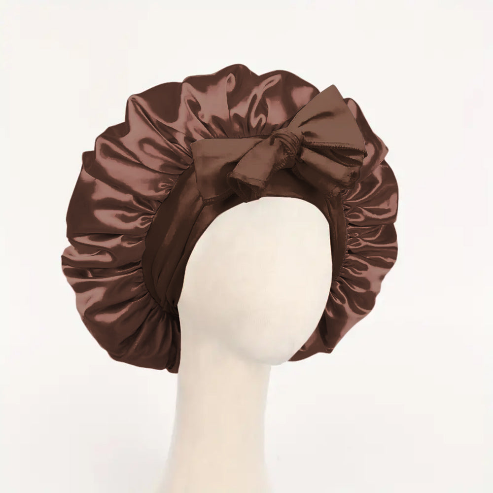 Satin Bonnet & Silk Sleep Set – Adjustable Bonnet for Sleeping with Tie Band, Hair Bonnet for Women & Men, Includes Eye