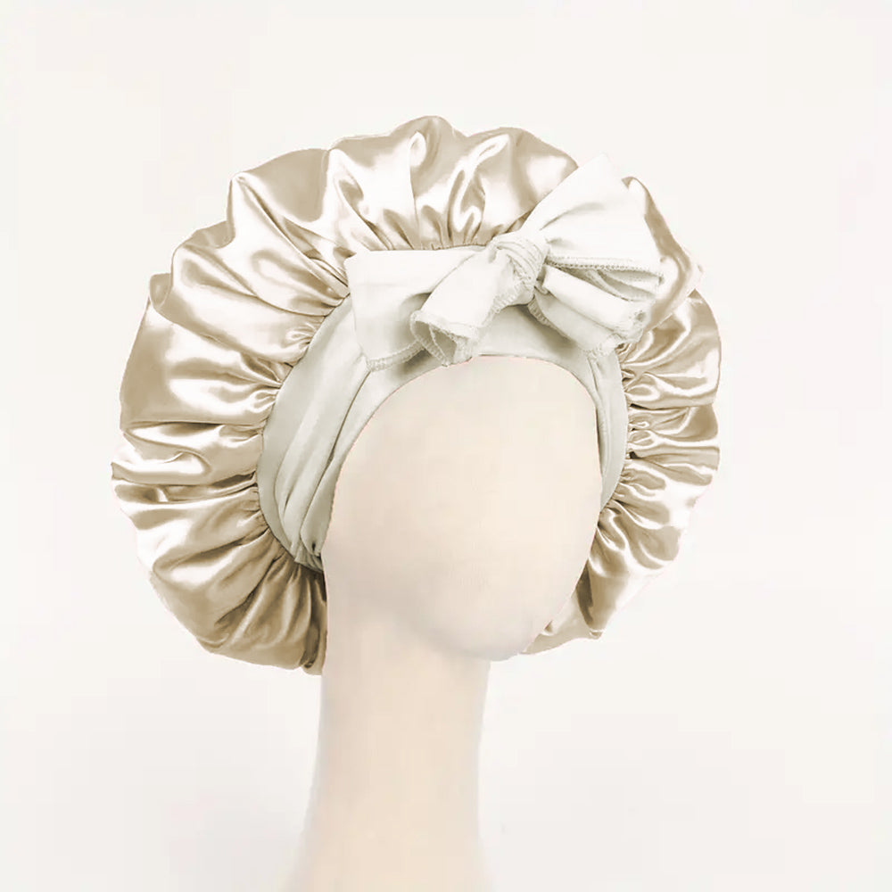 Satin Bonnet & Silk Sleep Set – Adjustable Bonnet for Sleeping with Tie Band, Hair Bonnet for Women & Men, Includes Eye