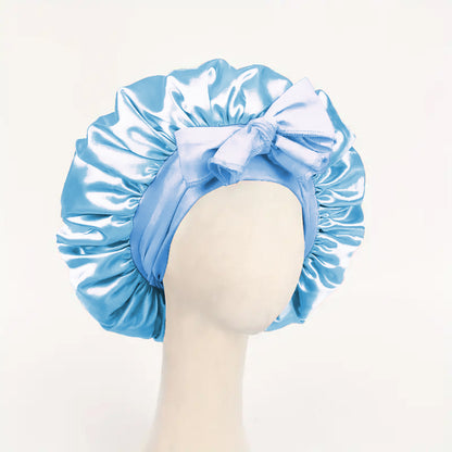Satin Bonnet & Silk Sleep Set – Adjustable Bonnet for Sleeping with Tie Band, Hair Bonnet for Women & Men, Includes Eye