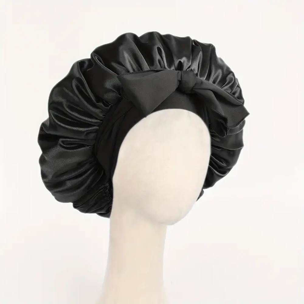 Satin Bonnet & Silk Sleep Set – Adjustable Bonnet for Sleeping with Tie Band, Hair Bonnet for Women & Men, Includes Eye