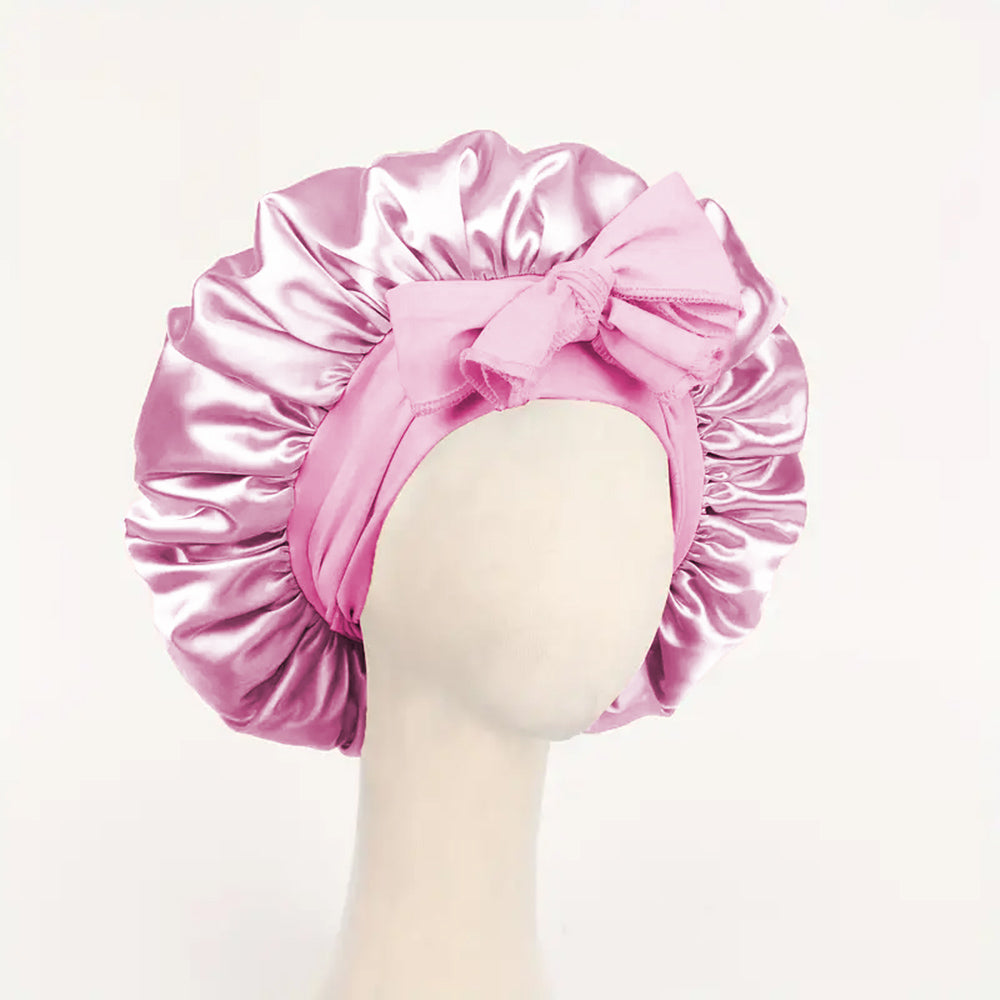 Satin Bonnet & Silk Sleep Set – Adjustable Bonnet for Sleeping with Tie Band, Hair Bonnet for Women & Men, Includes Eye