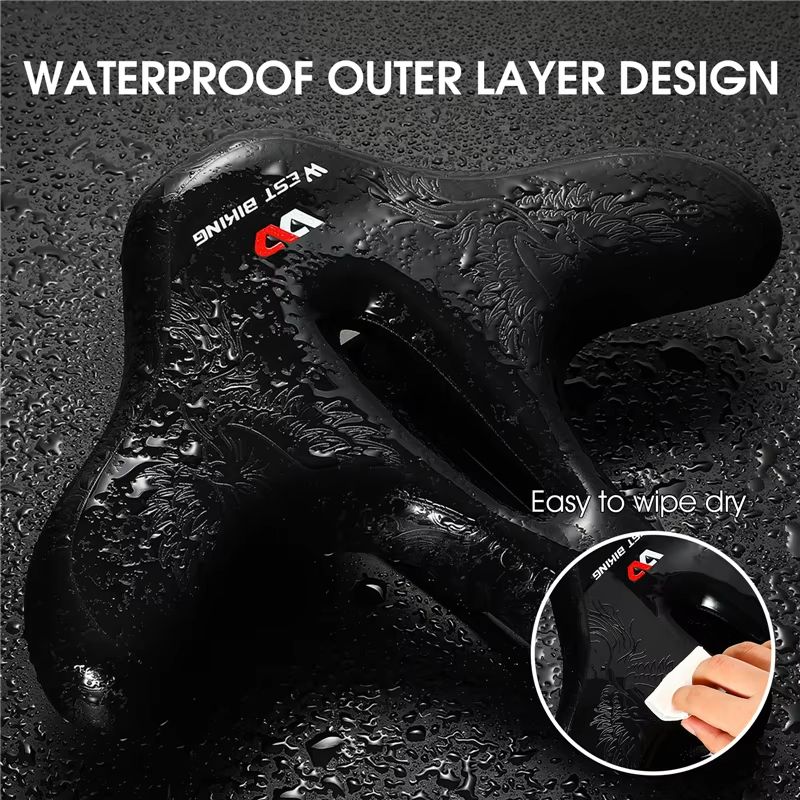 WEST BIKING Wide Comfort Bike Saddle  ShockAbsorbing Seat Cushion For Long Rides  Mountain Trails 1