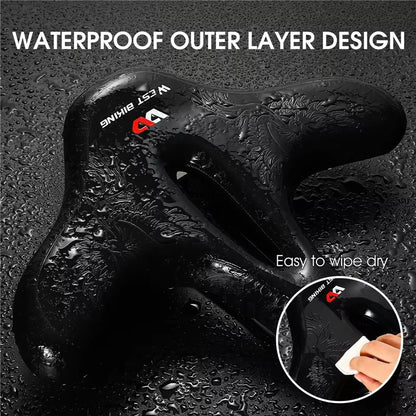 WEST BIKING Wide Comfort Bike Saddle  ShockAbsorbing Seat Cushion For Long Rides  Mountain Trails 1