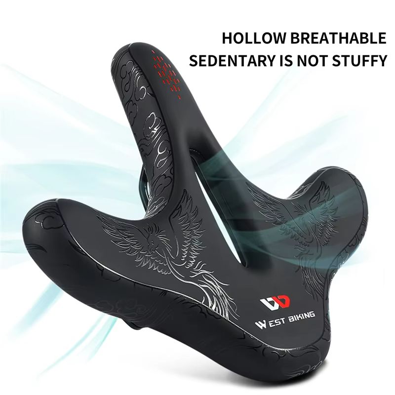 WEST BIKING Wide Comfort Bike Saddle  ShockAbsorbing Seat Cushion For Long Rides  Mountain Trails 3