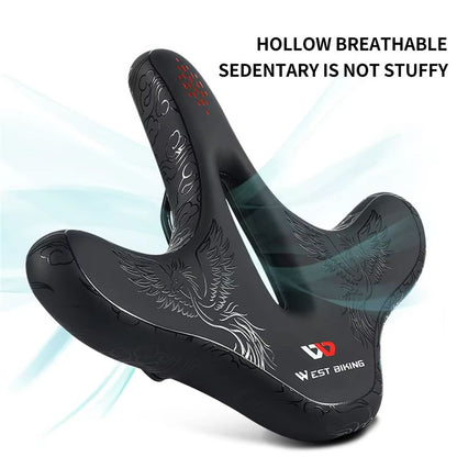 WEST BIKING Wide Comfort Bike Saddle  ShockAbsorbing Seat Cushion For Long Rides  Mountain Trails 3