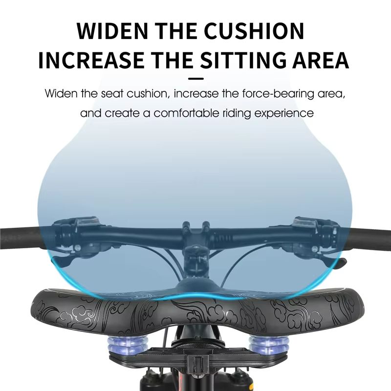 WEST BIKING Wide Comfort Bike Saddle  ShockAbsorbing Seat Cushion For Long Rides  Mountain Trails 4
