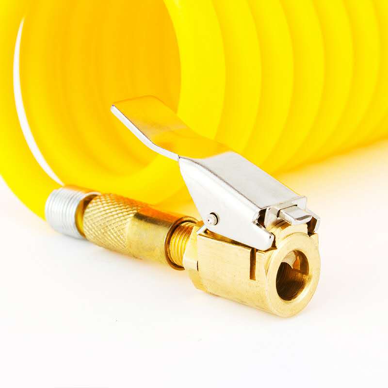 Brass Clip-On Air Chuck Valve Adapter, Portable Car Tire Inflatable Pump Connector, Tyre Inflator Tool