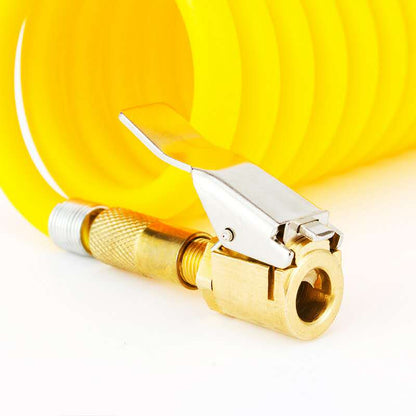 Brass Clip-On Air Chuck Valve Adapter, Portable Car Tire Inflatable Pump Connector, Tyre Inflator Tool