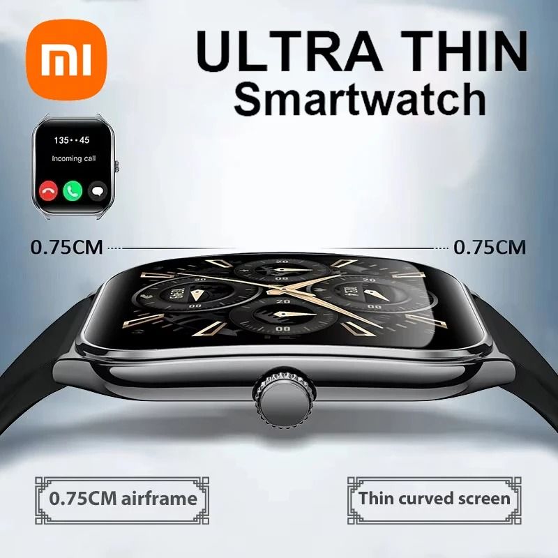 Ultra-Thin Smart Watch with 1.96" AMOLED Display and Call Reminder