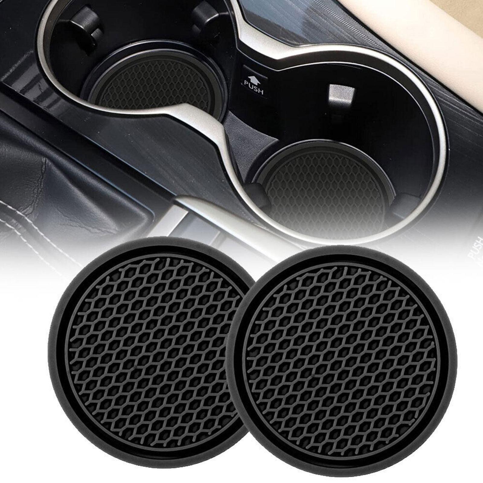 Diamond Rhinestone Car Cup Holder Pad Non-slip Rubber Coaster Mat, Anti-skid 7cm Auto Interior Bottle Holder Insert