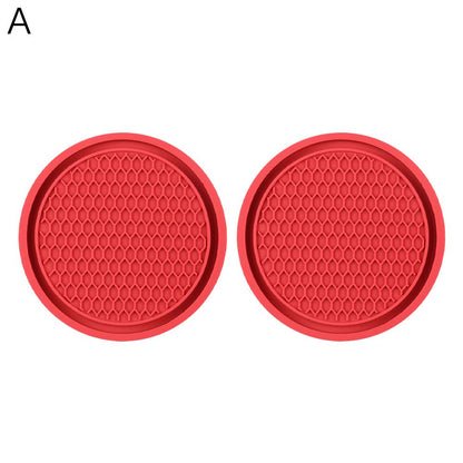 Diamond Rhinestone Car Cup Holder Pad Nonslip Rubber Coaster Mat Antiskid 7cm Auto Interior Bottle  7