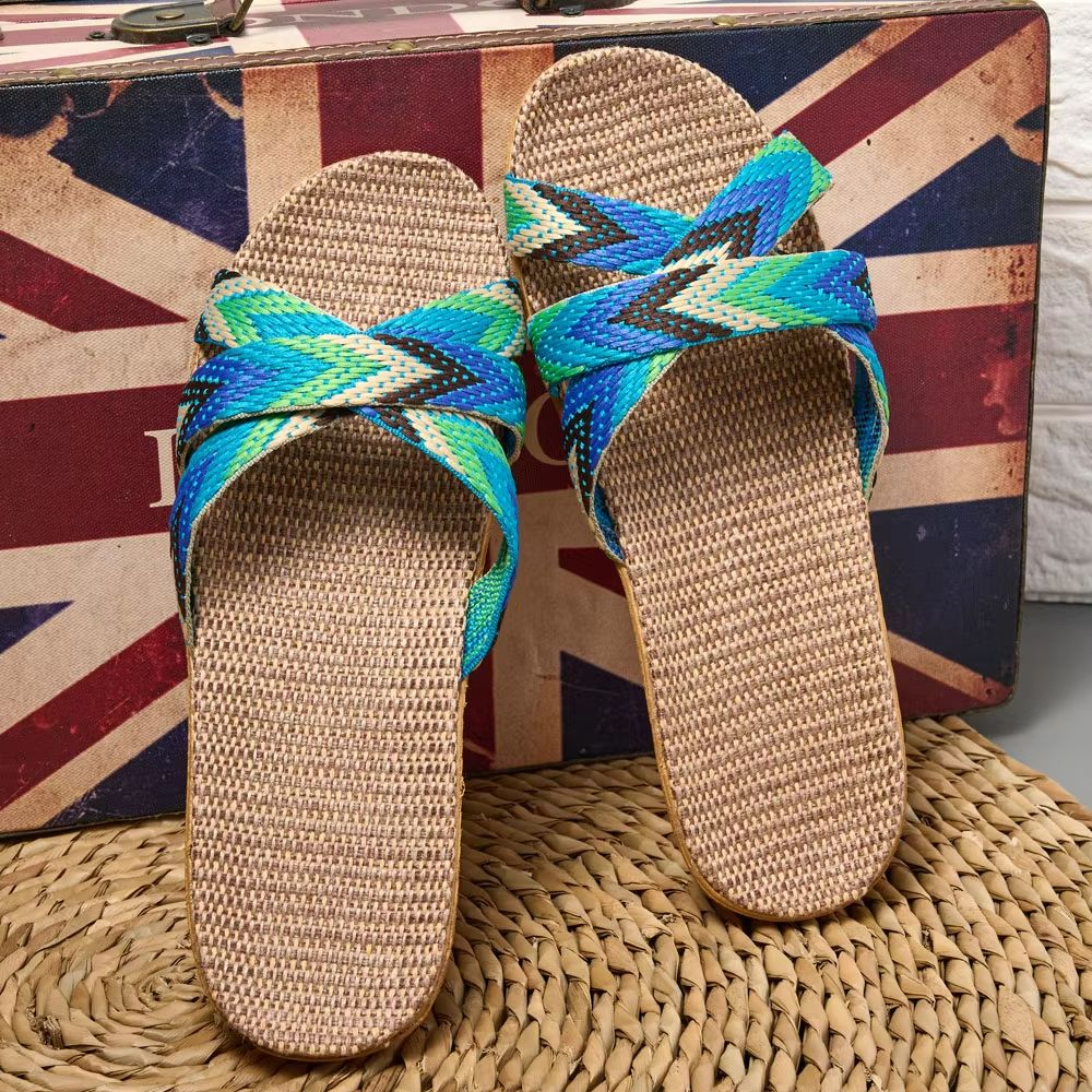 CozyStep Breathable Linen Indoor Slippers For Women  Couples 5