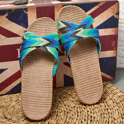 CozyStep Breathable Linen Indoor Slippers For Women  Couples 5