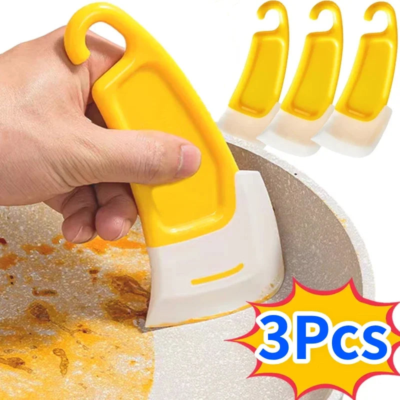 Silicone Kitchen Scraper Cleaning Spatula  Soft Blade Food Residue Stains Remover For Pots Pans Dis 6