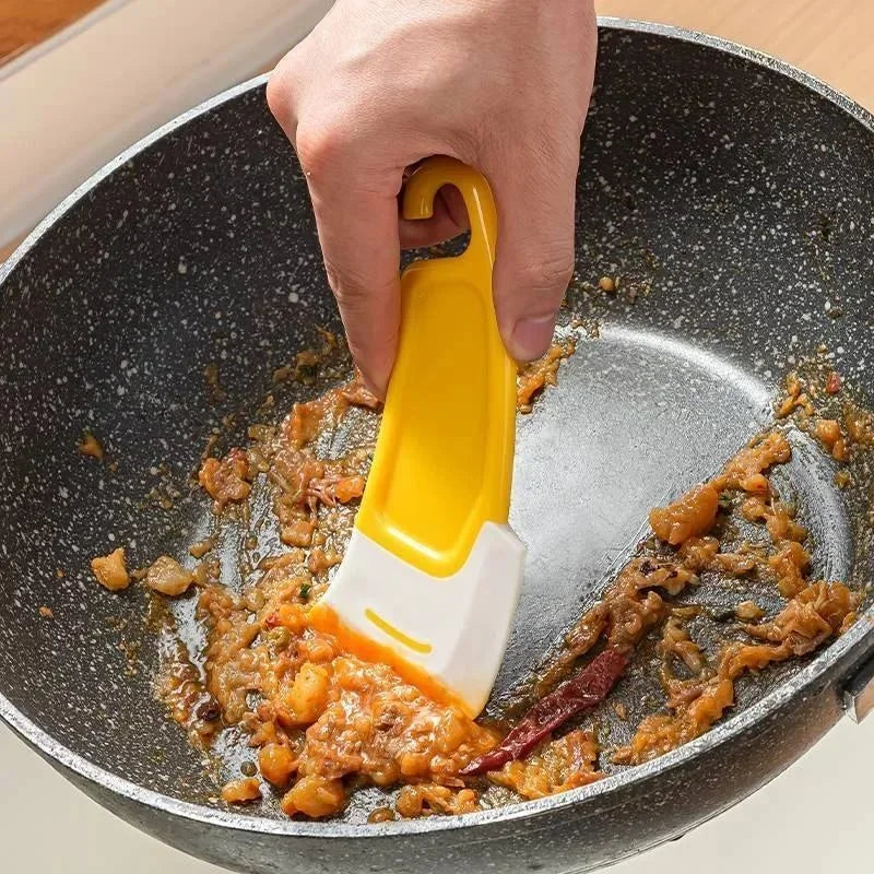 Silicone Kitchen Scraper Cleaning Spatula  Soft Blade Food Residue Stains Remover For Pots Pans Dis 2