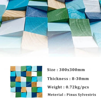 3D Wooden Mosaic Wall Art Acoustic Diffuser Panel For Home Or Office Decor 10