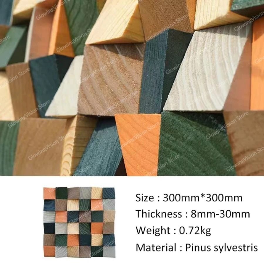 3D Wooden Mosaic Wall Art Acoustic Diffuser Panel For Home Or Office Decor 6