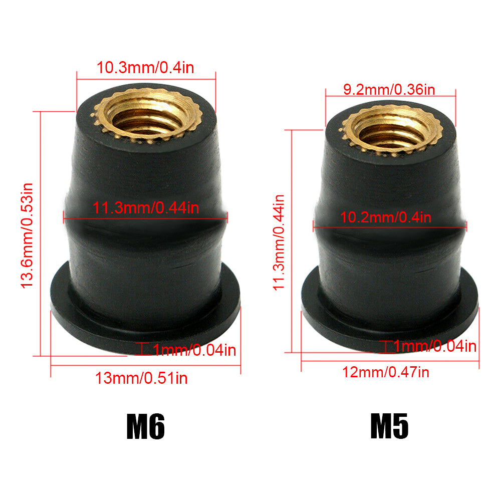 Motorcycle Windshield Bolts Screws Set Rubber Well Nut Fastener Kit for Honda Kawasaki Yamaha Suzuki Windscreen
