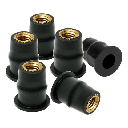 Motorcycle Windshield Bolts Screws Set Rubber Well Nut Fastener Kit for Honda Kawasaki Yamaha Suzuki Windscreen