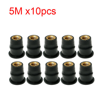 Motorcycle Windshield Bolts Screws Set Rubber Well Nut Fastener Kit for Honda Kawasaki Yamaha Suzuki Windscreen