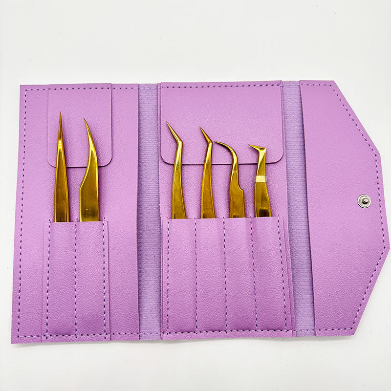 6PCS False Eyelash Tweezers Set for Fake Fan Lashes Extensions – Eyebrow Planting Clip, Eyelash Tongs, Makeup Nail Tools