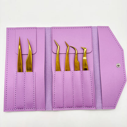 6PCS False Eyelash Tweezers Set for Fake Fan Lashes Extensions – Eyebrow Planting Clip, Eyelash Tongs, Makeup Nail Tools