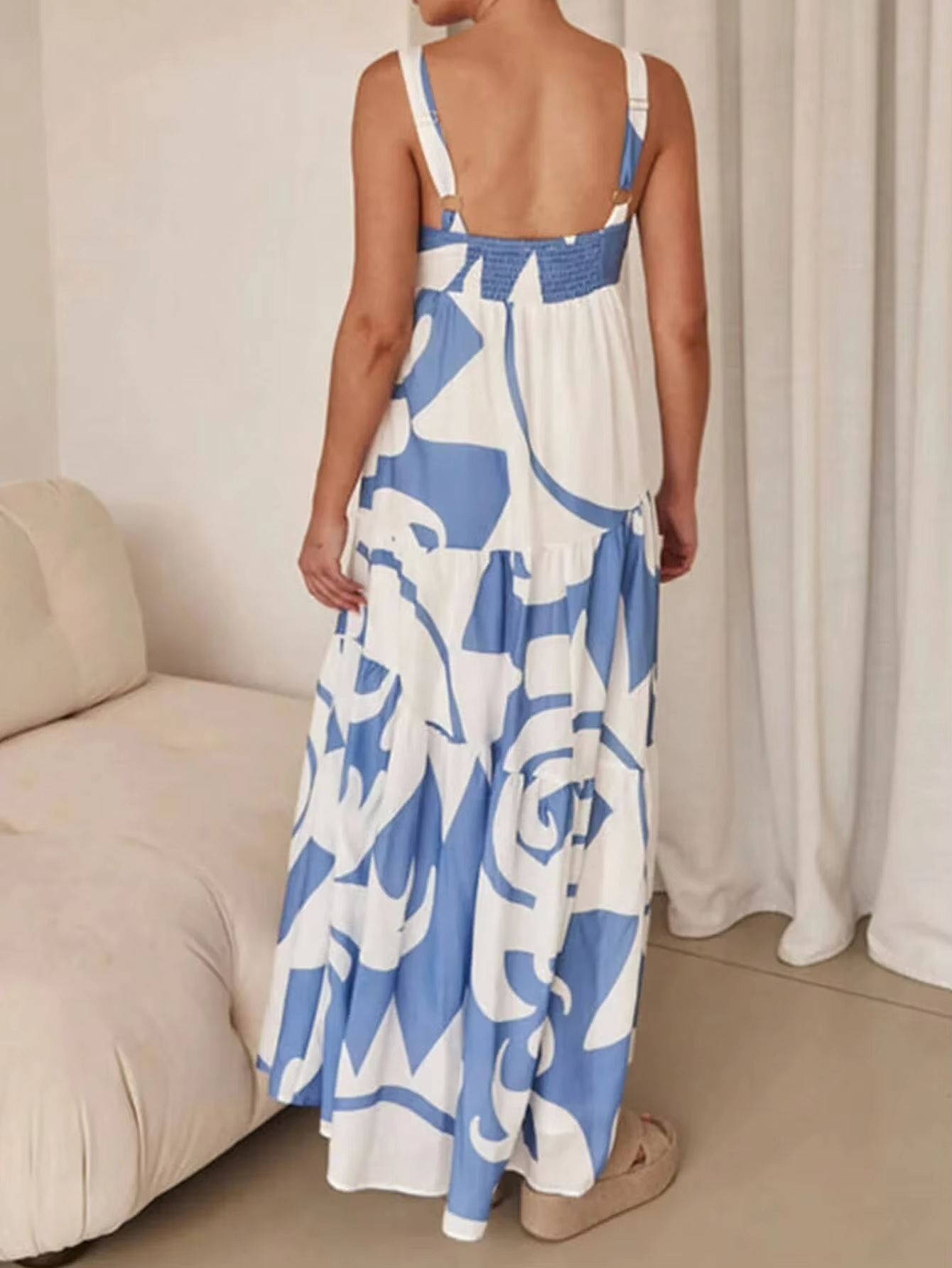 Boho Breeze Printed Slip Dress  Lightweight Vacation Sundress For Effortless Style 1