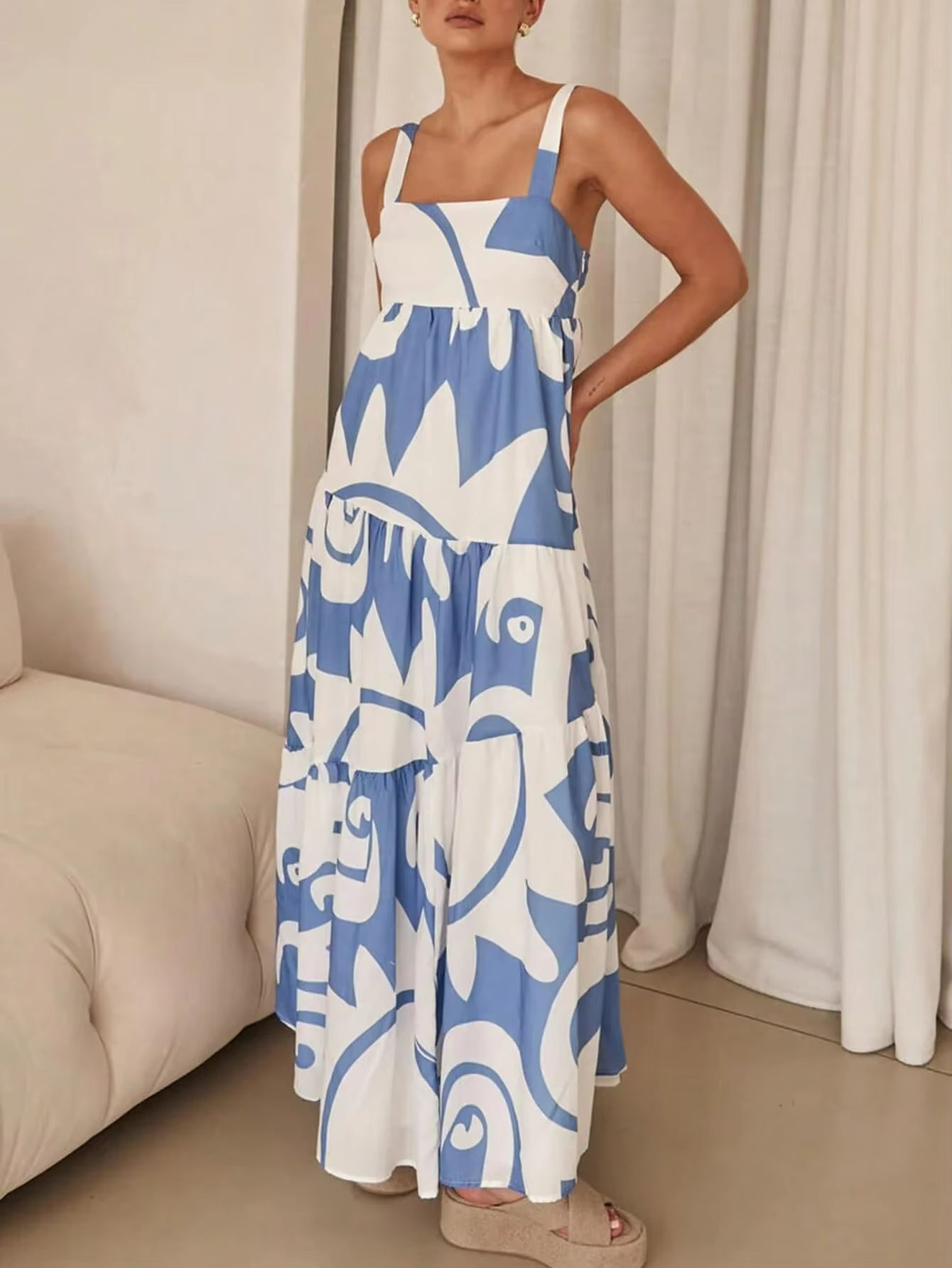 Boho Breeze Printed Slip Dress  Lightweight Vacation Sundress For Effortless Style 4