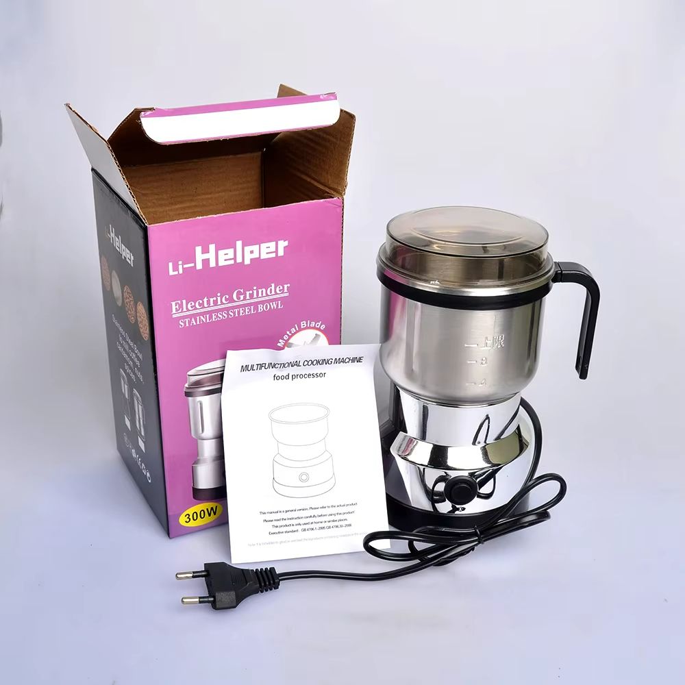 Houselin 300W Stainless Steel Electric Coffee Grinder And Spice Crusher 6