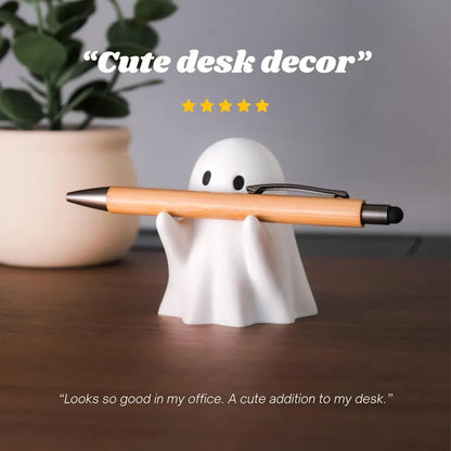 Ghost Pen Holder,Cute Resin Desktop Organizer for Office & Home,Halloween Decor, Funny Stationery Stand & Creative Gift