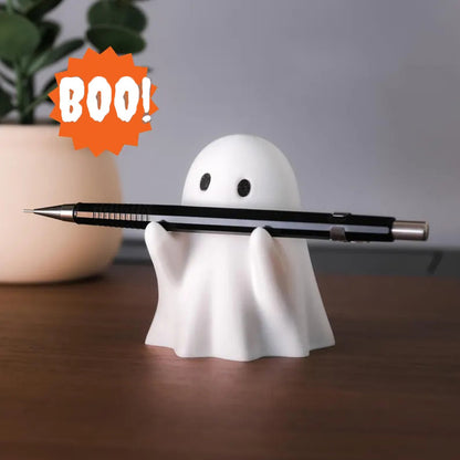 Ghost Pen Holder,Cute Resin Desktop Organizer for Office & Home,Halloween Decor, Funny Stationery Stand & Creative Gift