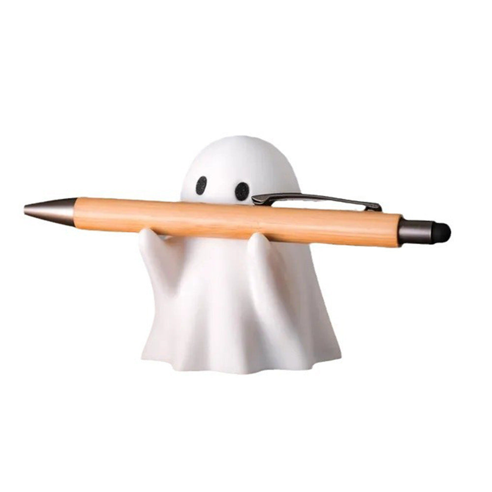 Ghost Pen Holder,Cute Resin Desktop Organizer for Office & Home,Halloween Decor, Funny Stationery Stand & Creative Gift