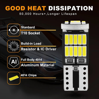 LED Canbus Car Interior Light No Error 26-SMD Chip Pure White Bulbs for Dome, Map, License Plate, Instrument Panel