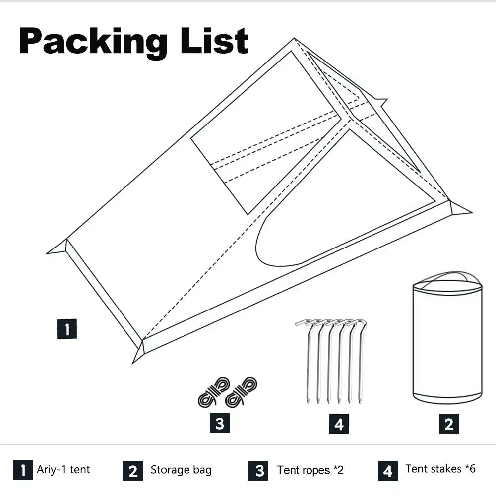 AiryMesh Ultralight Solo Tent  Fast Setup MosquitoProof And BackpackReady Shelter 4