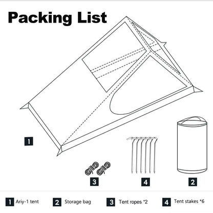AiryMesh Ultralight Solo Tent  Fast Setup MosquitoProof And BackpackReady Shelter 4