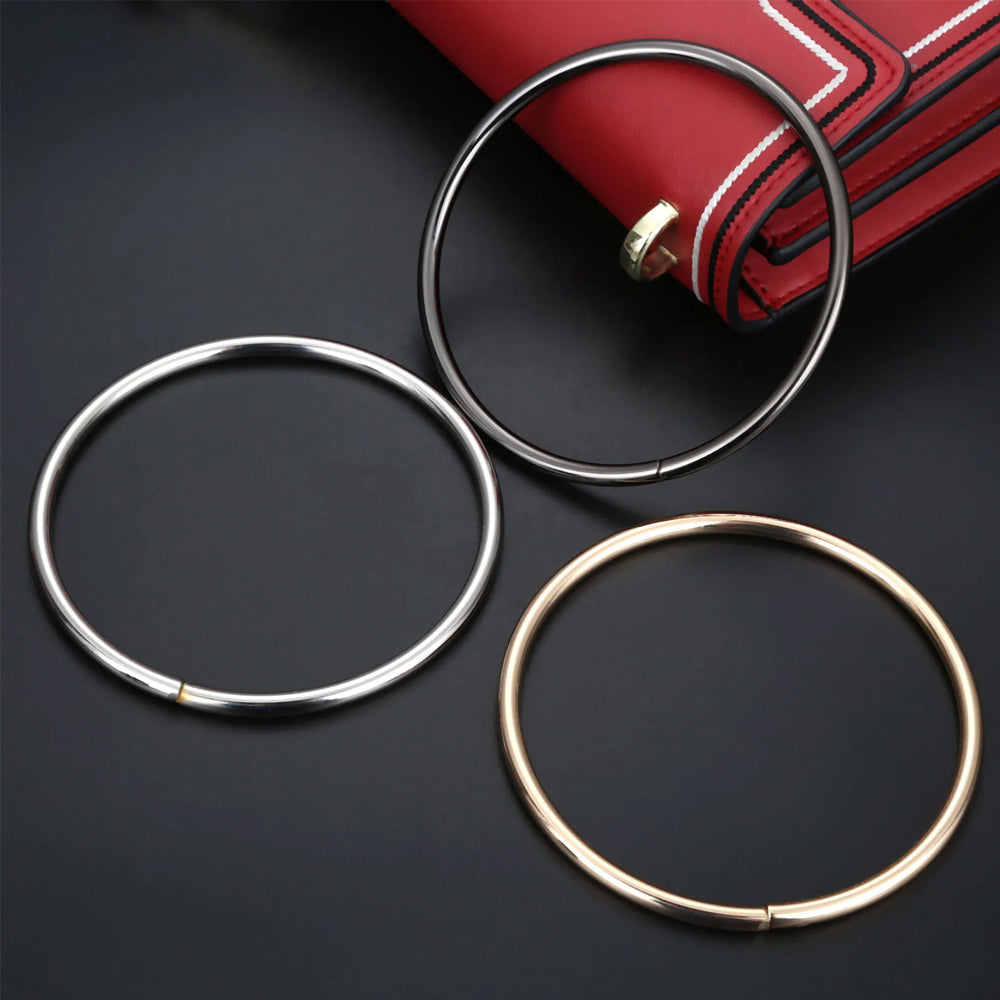 Metal Bag Handle for DIY Handbag Replacement Handmade Purse Ring D-Ring Buckle Hanging Hardware Bag Accessory for Sewing