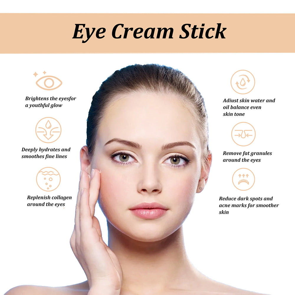 Brightening Snail Peptide Eye Cream Stick, Reduce Dark Circles and Puffiness with Intensive Moisturizing and Firming