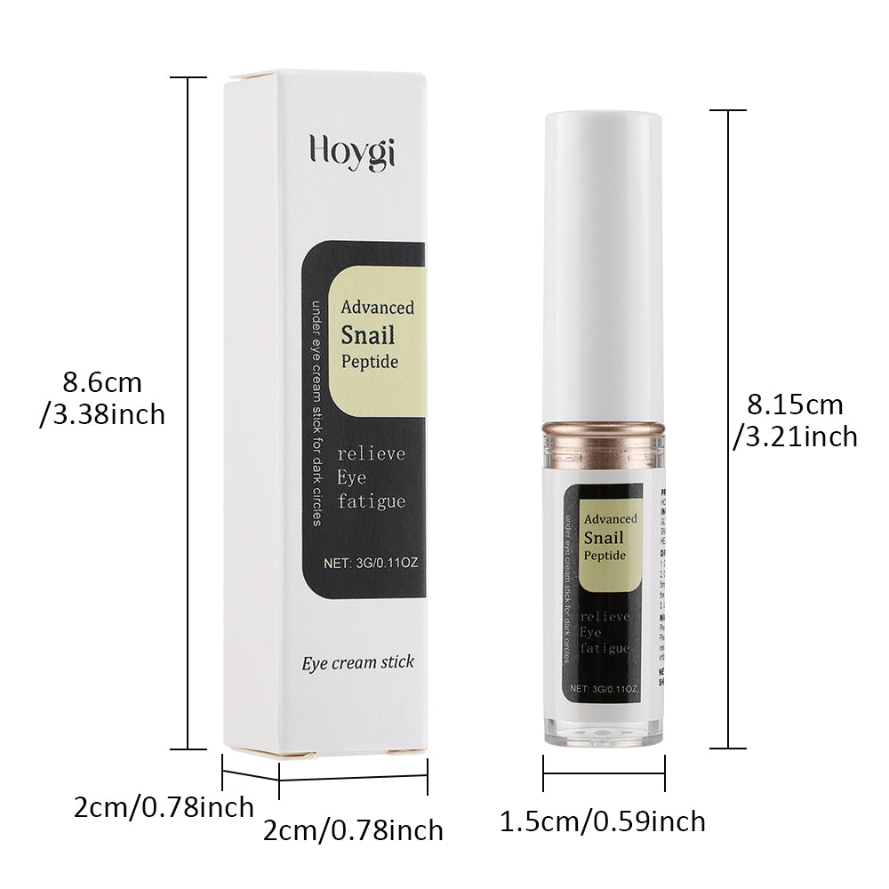 Brightening Snail Peptide Eye Cream Stick, Reduce Dark Circles and Puffiness with Intensive Moisturizing and Firming