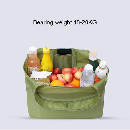 BIG Eco Friendly Folding Shopping Bag Reusable Solid Color Grocery Travel & Shoulder Handbag, Portable & Practical